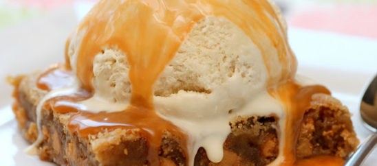 Butterbeer Blondies with Butterbeer Ice Cream