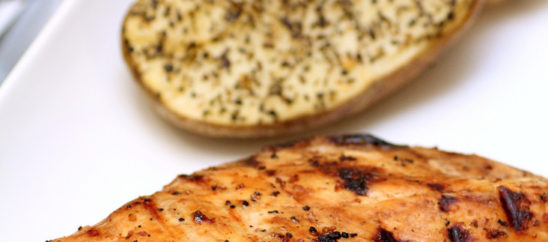 Grilled Marinated Chicken with Seasoned Baked Potatoes