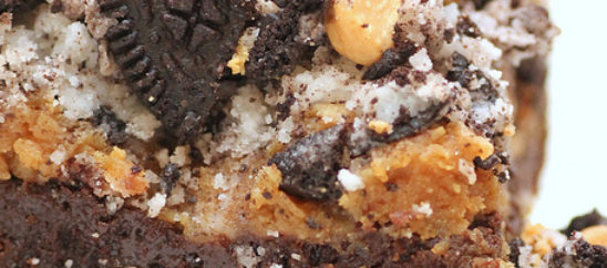 Double Peanut Butter Oreo Brownie Bars