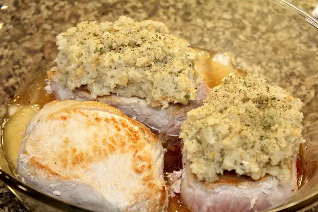 Pork Chops with Apples and Stuffing - Recipe Snobs